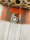 Handmade Sterling Silver, Pearl & Wild Horse Heart Cluster Pendant