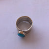 Navajo Sterling Silver Turquoise 3 Row Cigar Band Rings