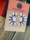 Navajo Pink Mother of Pearl & Sterling Silver Cluster Earrings