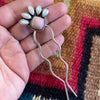 Handmade Mother of Pearl, Pink Conch Square stone & Sterling Silver Hair Pin