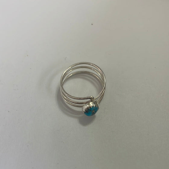 The Mini Navajo Turquoise & Sterling Silver Single Stone Ring