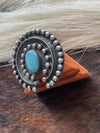 Navajo Sterling Silver & Turquoise Ring Size 8.5 Signed