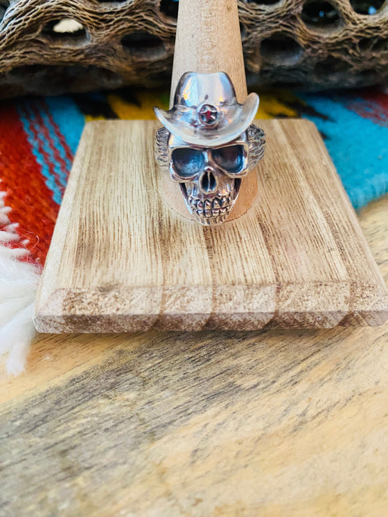 Handmade Sterling Silver Skull Ring Size 11.25