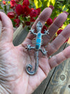 Navajo Turquoise& Sterling Silver Inlay Gecko Ring