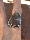 Navajo Ribbon Turquoise And Sterling Silver Triangle Ring