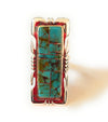 Navajo Sterling Silver & Turquoise Inlay Ring Size 6