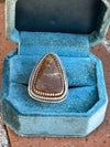 Navajo Ribbon Turquoise And Sterling Silver Triangle Ring