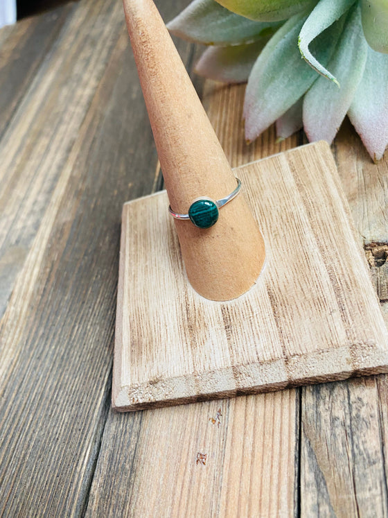 Navajo Malachite & Sterling Silver Ring