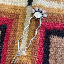  Handmade Mother of Pearl, Pink Conch & Sterling Silver Hair Pin