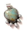 Australian Turquoise & Pearl Heart Pendant