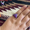 Navajo Sterling Silver & Purple Spiney Triangle Ring