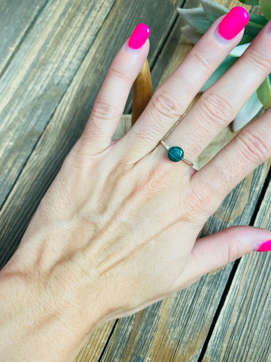 Navajo Malachite & Sterling Silver Ring