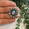 Nizhoni Handmade Ethiopian Opal, Topaz And Sterling Silver Adjustable Ring