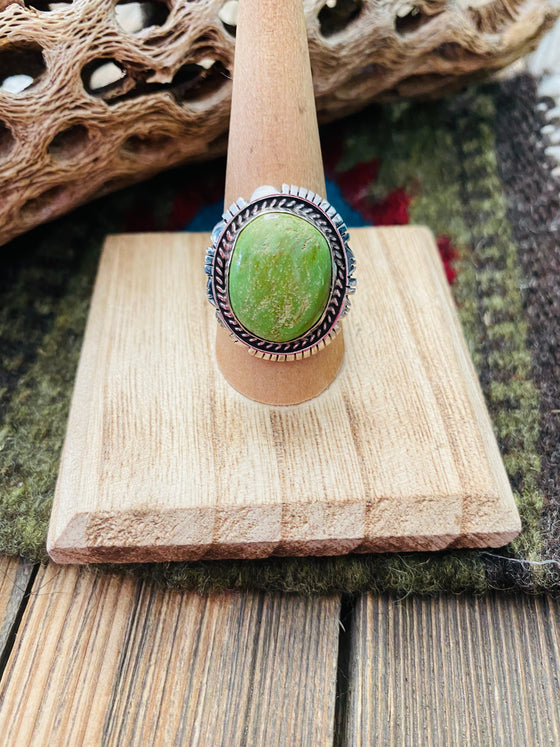 Navajo Green Turquoise & Sterling Silver Ring