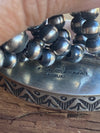 Sterling Silver & Wild Horse  Navajo Pearl Bracelet Signed