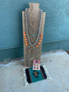 Navajo Orange Spiny And Sterling Silver Squash Blossom Necklace & Earrings Set By Selena Warner