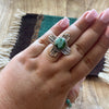 Amazing Zia Sterling Silver & Turquoise  Ring Size 7.5 Signed