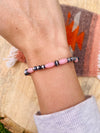 Navajo Sterling Silver Pearl & Pink Opal Beaded Bracelet