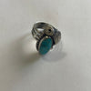 Navajo Turquoise & Sterling Silver Feather Ring Signed