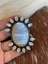 Navajo Mother Of Pearl And Sterling Silver Adjustable Statement Ring