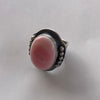 Beautiful Navajo Sterling Silver & Pink Conch Oval Ring Signed