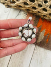 Handmade Sterling Silver, Pearl & Wild Horse Heart Cluster Pendant