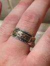 Sterling Silver Copper Story Teller Ring Size 12.5