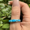 Zuni 5 Corn Row Turquoise & Sterling Silver Ring Signed